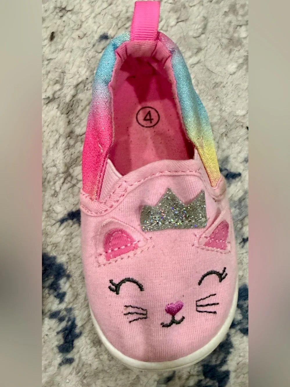 Kids Pink Unicorn Cat Slip-On Shoes